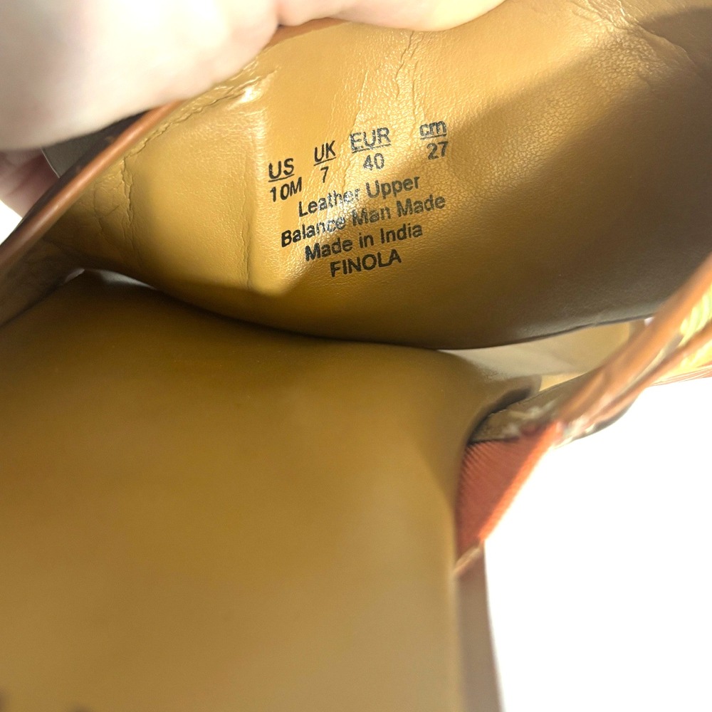 Naturalizer Women's Finola Leaf Orange Slip on flat sandal leather sz 10 - Picture 3 of 4